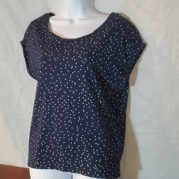 Dark blue Zara top with white oval dots - Picture 4 of 12
